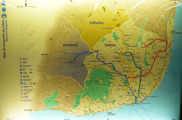 Metro v Lisabonu - mapa