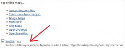Odkaz na obrázek pod listingem