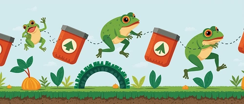 Žabí skoky v geocachingu – vysvětlení metody LEAP FROG při power trailech