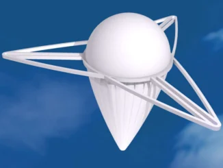 3D model létající stratokeše, která bude vypuštěna do stratosféry v rámci geocachingového projektu Stratocaching.