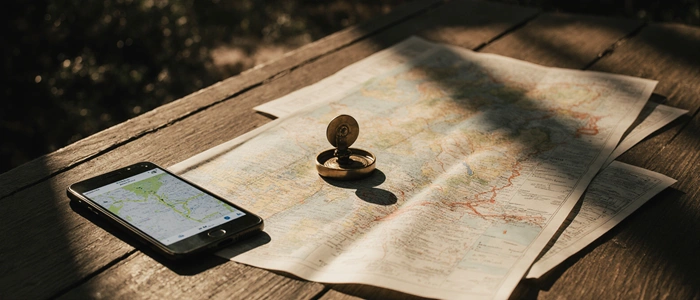 Ilustrace mini glosáře geocachingu se zkratkami jako FTF, DNF a TFTC vysvětlenými pro hráče.