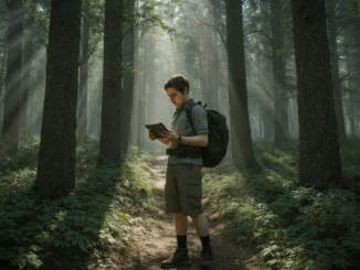 Ilustrační obrázek k tématu betatestu v geocachingu, zobrazující kontrolu keše před publikací.