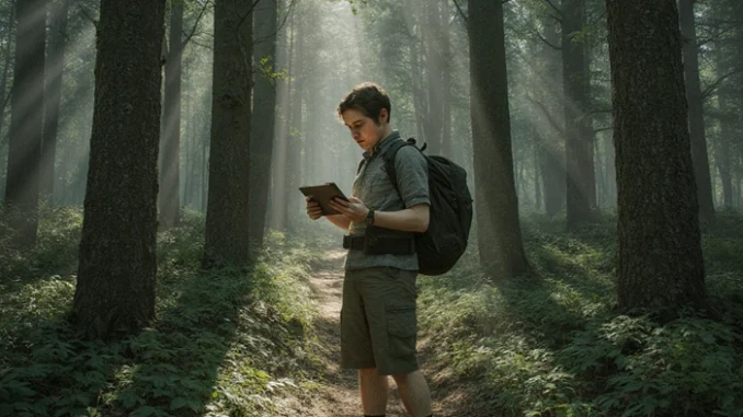 Ilustrační obrázek k tématu betatestu v geocachingu, zobrazující kontrolu keše před publikací.