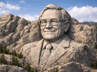 Kamenná socha vytesaná do horského masivu inspirace Warren Buffett geocaching principy