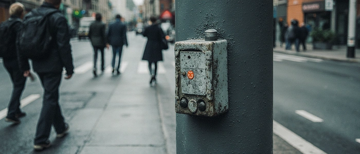 Nenápadná urban geocachingová keš skrytá v městském prostředí