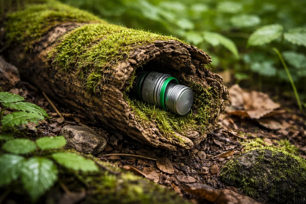 mikro keš ukrytá v přírodě jako vhodná volba