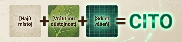 CITO geocaching princip najít místo vrátit důstojnost sdílet vášeň infografika