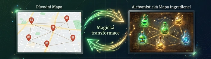 geocaching mapa transformace seznam ingrediencí digitální poklady kolekce
