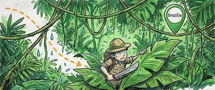 Mission 4 Southern Bowl APE keš Brazílie džungle geocaching ilustrace