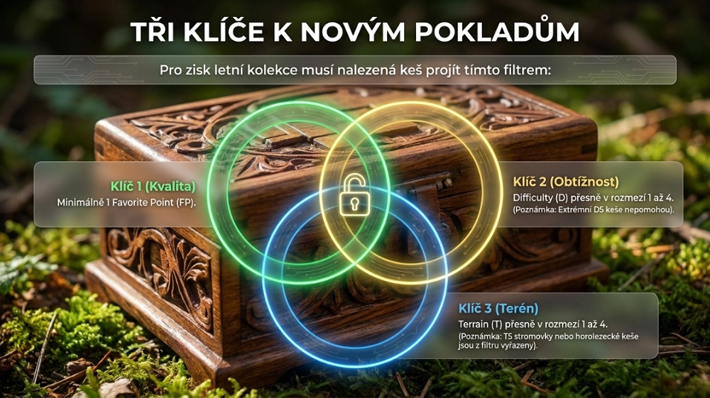 Podmínky nové Treasure kolekce v geocachingu – Favorite Point, obtížnost a terén