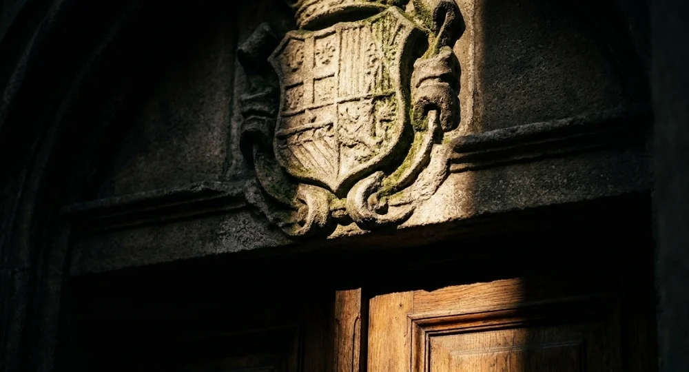 Historický znak na budově objevený díky Adventure Lab